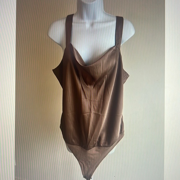 Abercrombie & Fitch Tops - New Abercrombie & Fitch Women’s Brown Satin Sleeveless Bodysuit Thong Size XL